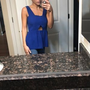 Vibrant blue cut out Zara tank size small